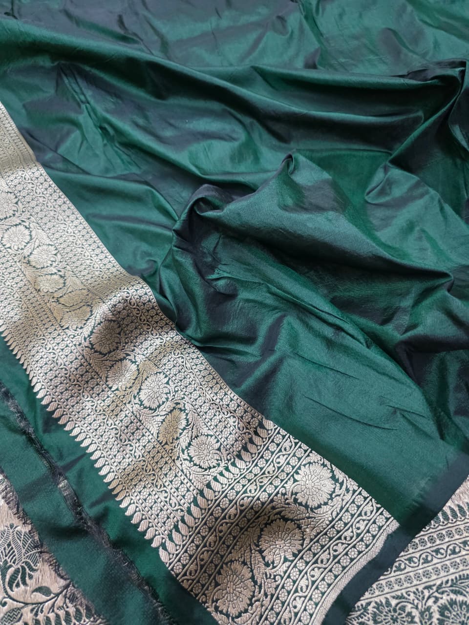 Pure Banarasi Tissue Silk Saree With Contrast Brocade Blouse The Banarasee Aura