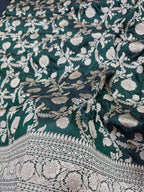 Pure Banarasi Tissue Silk Saree With Contrast Brocade Blouse The Banarasee Aura