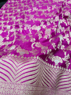 Purple Pure Katan Silk Banarasi Handloom Saree With Blouse The Banarasee Aura