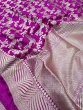Purple Pure Katan Silk Banarasi Handloom Saree With Blouse The Banarasee Aura