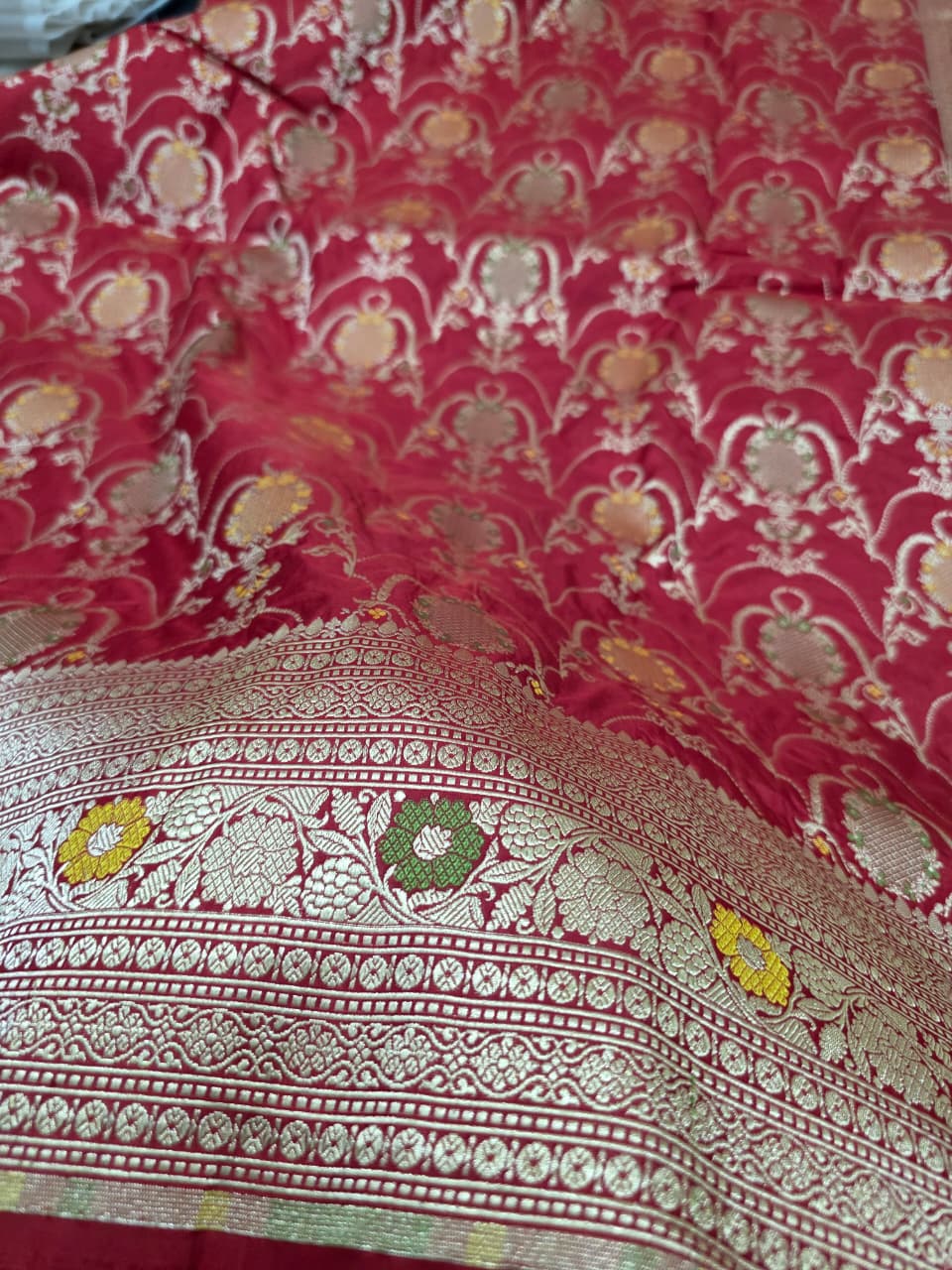 Maroon Pure Katan Silk Banarasi Handloom Saree With Blouse The Banarasee Aura