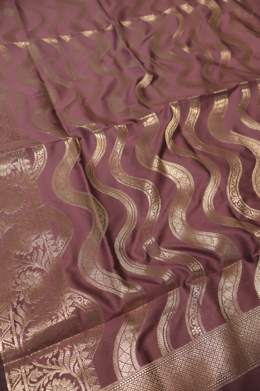 Wine Satin Silk Woven Unstitched Banarasi Suit Set The Banarasee Aura