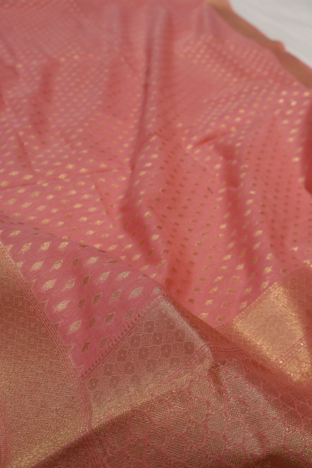 Pink Banarasi Chanderi Silk Blend  Woven Unstitched Suit Set With Chanderi Woven Dupatta The Banarasee Aura