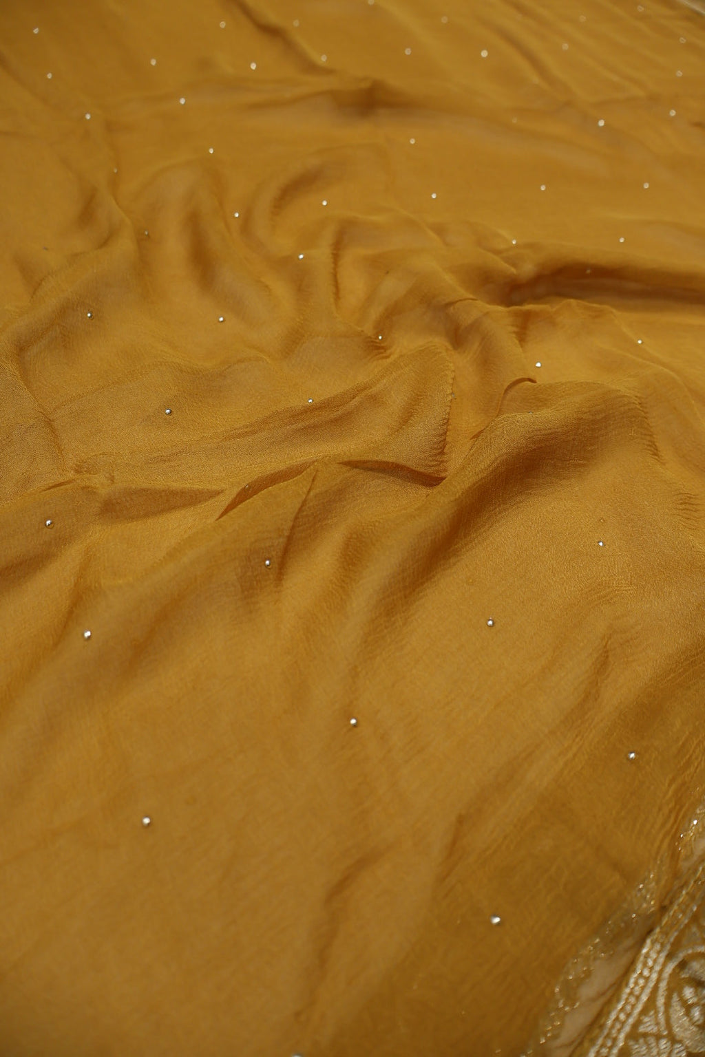 Mustard Dola Silk Woven Unstitched Suit Set With Chiffon Dupatta The Banarasee Aura