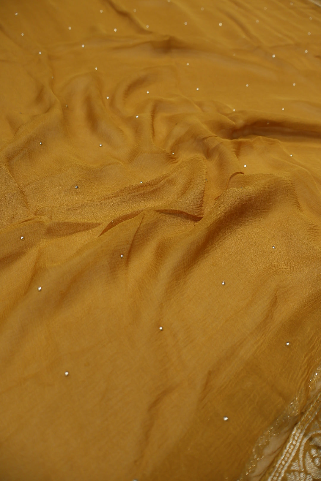 Mustard Dola Silk Woven Unstitched Suit Set With Chiffon Dupatta The Banarasee Aura