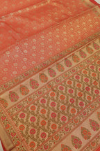 Red Banarasi Katan Silk Brocade Golden Zari with Tilfi Meenakari Weaved Saree With Blouse The Banarasee Aura