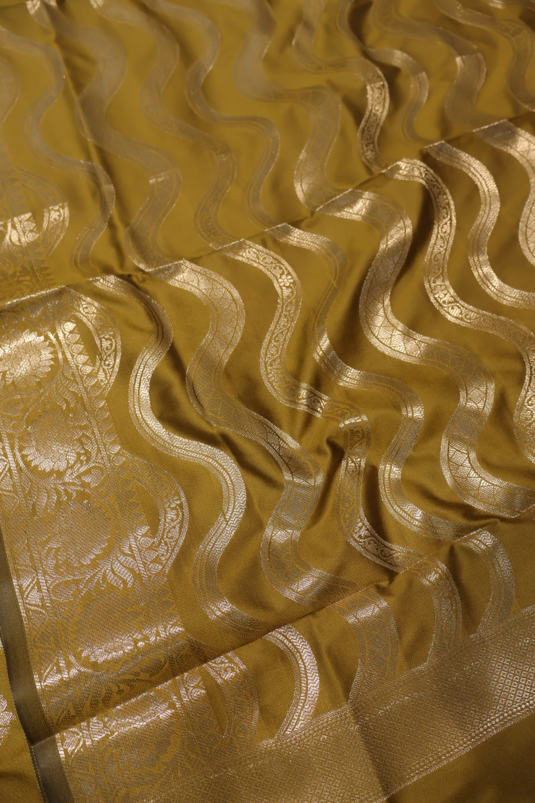 Mustard Katan Silk Woven Unstitched Banarasi Suit Set The Banarasee Aura