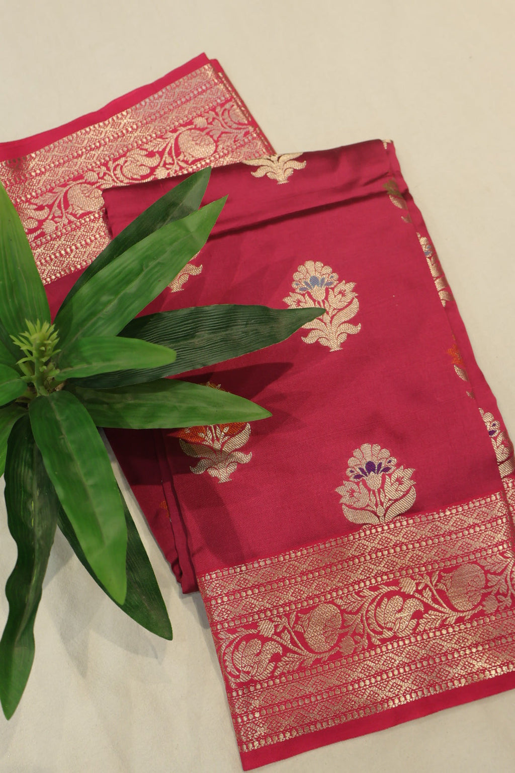Maroon Banarasi Katan Silk Golden Zari with Tilfi Meenakari Weaved Saree With Blouse The Banarasee Aura