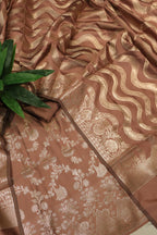 Copper Brown Katan Silk Woven Unstitched Banarasi Suit Set The Banarasee Aura