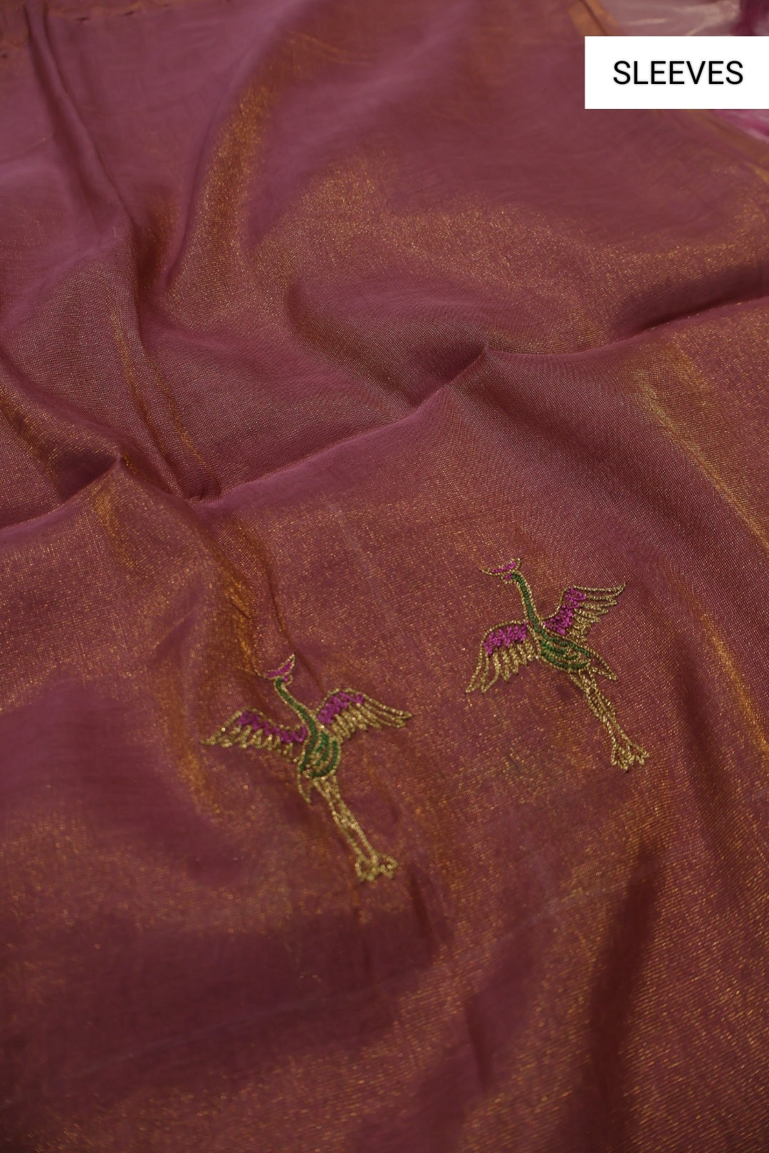 Purple Wine Banarasi Pure Tissue Silk Hand Embroidered Unstitched Suit Set with Pure Tissue Organza Stripes Dupatta The Banarasee Aura