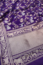 Deep Purple Banarasi Katan Silk Woven Unstitched Suit Set With Katan Silk Shikargah Sona Roopa Woven Dupatta The Banarasee Aura