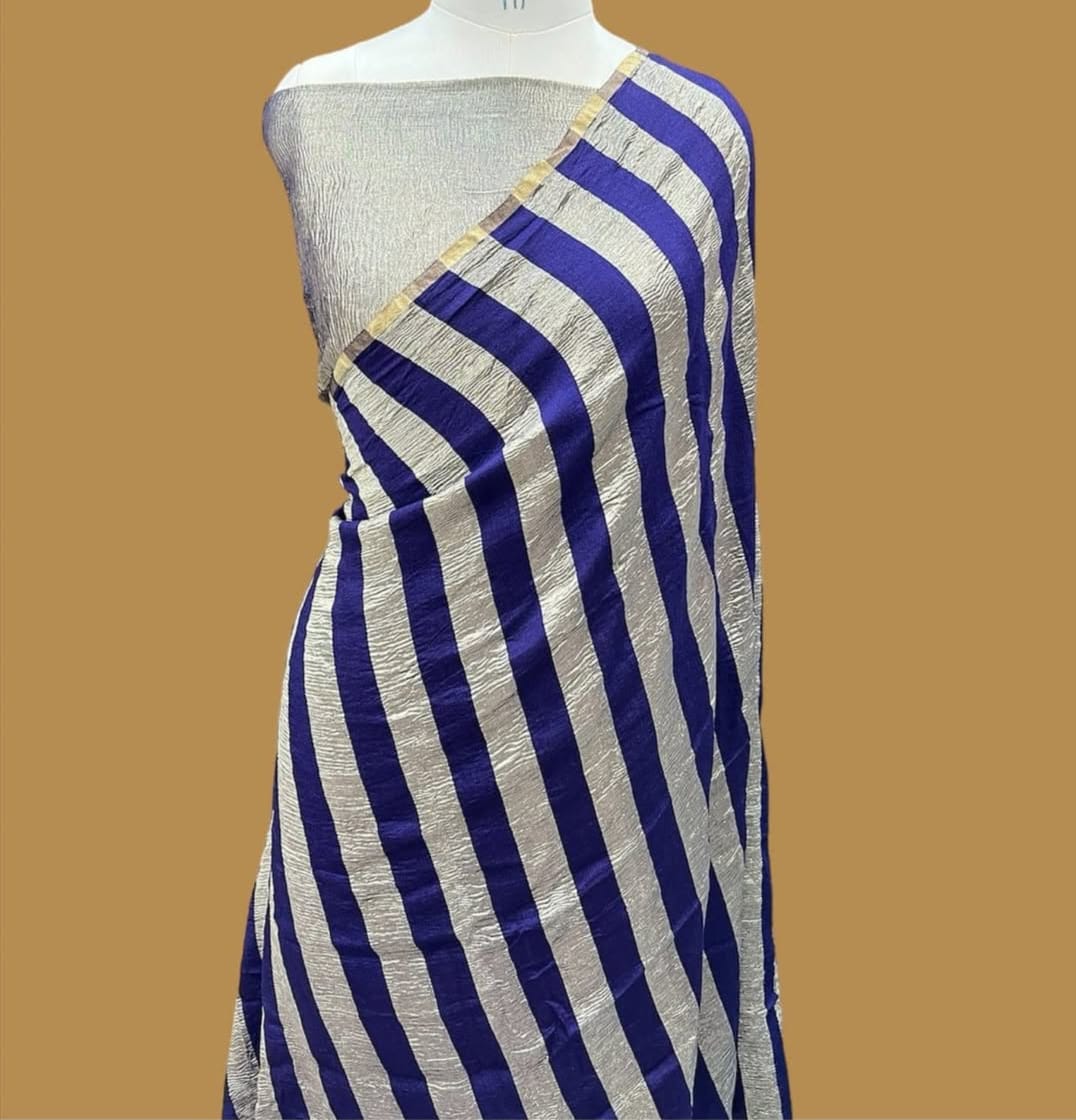 Green Pure Banarasi Tissue Silk Weaved Saree With Tissue Embroidered Blouse The Banarasee Aura