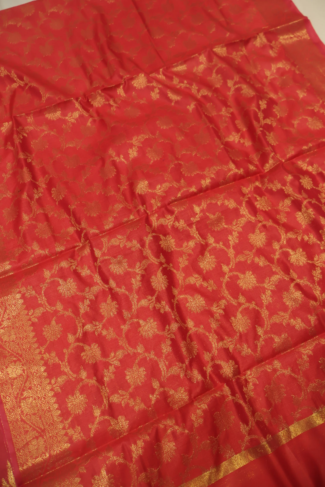 Red Cotton Silk Meenakari Woven Unstitched Banarasi Suit Set The Banarasee Aura