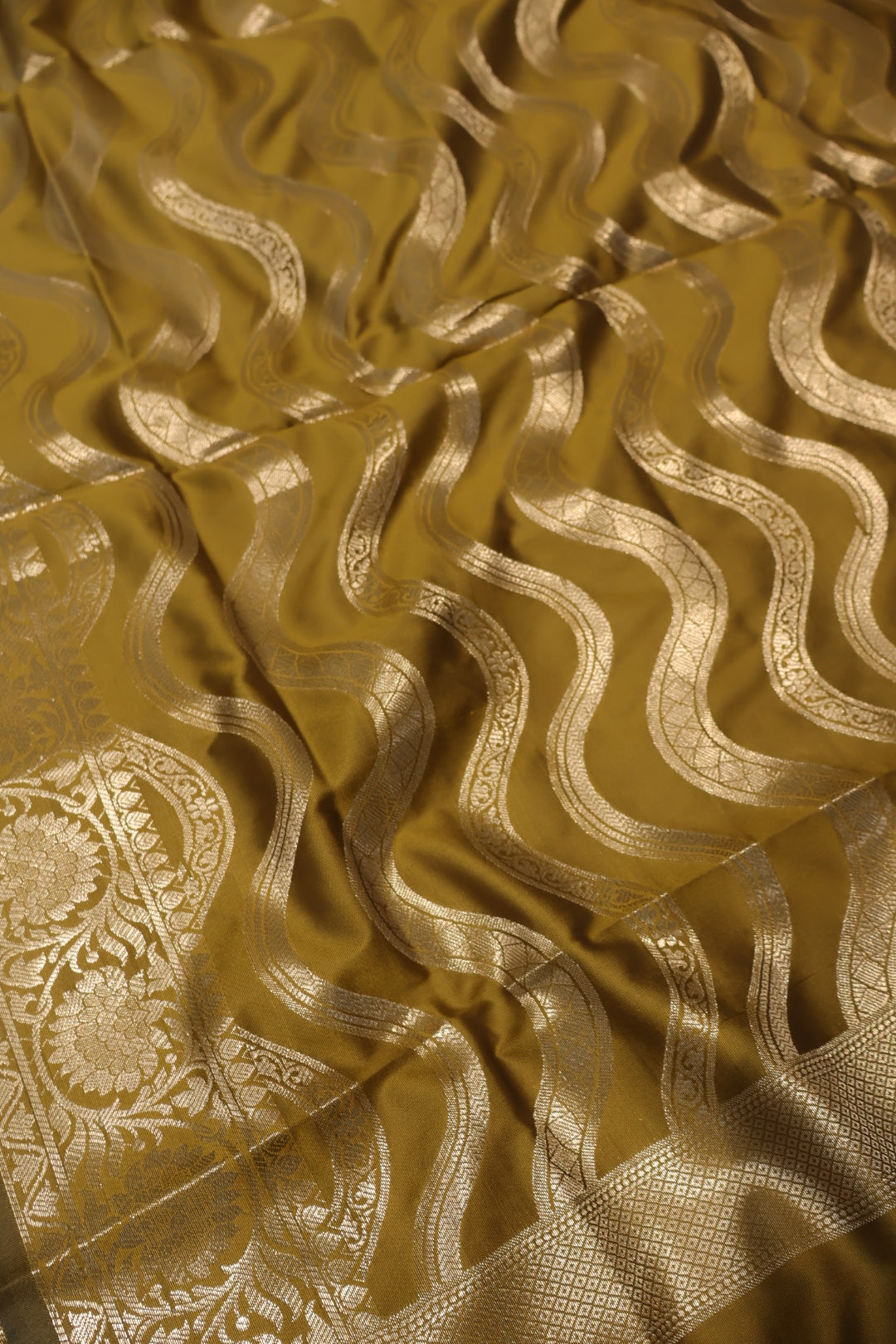 Mustard Katan Silk Woven Unstitched Banarasi Suit Set The Banarasee Aura