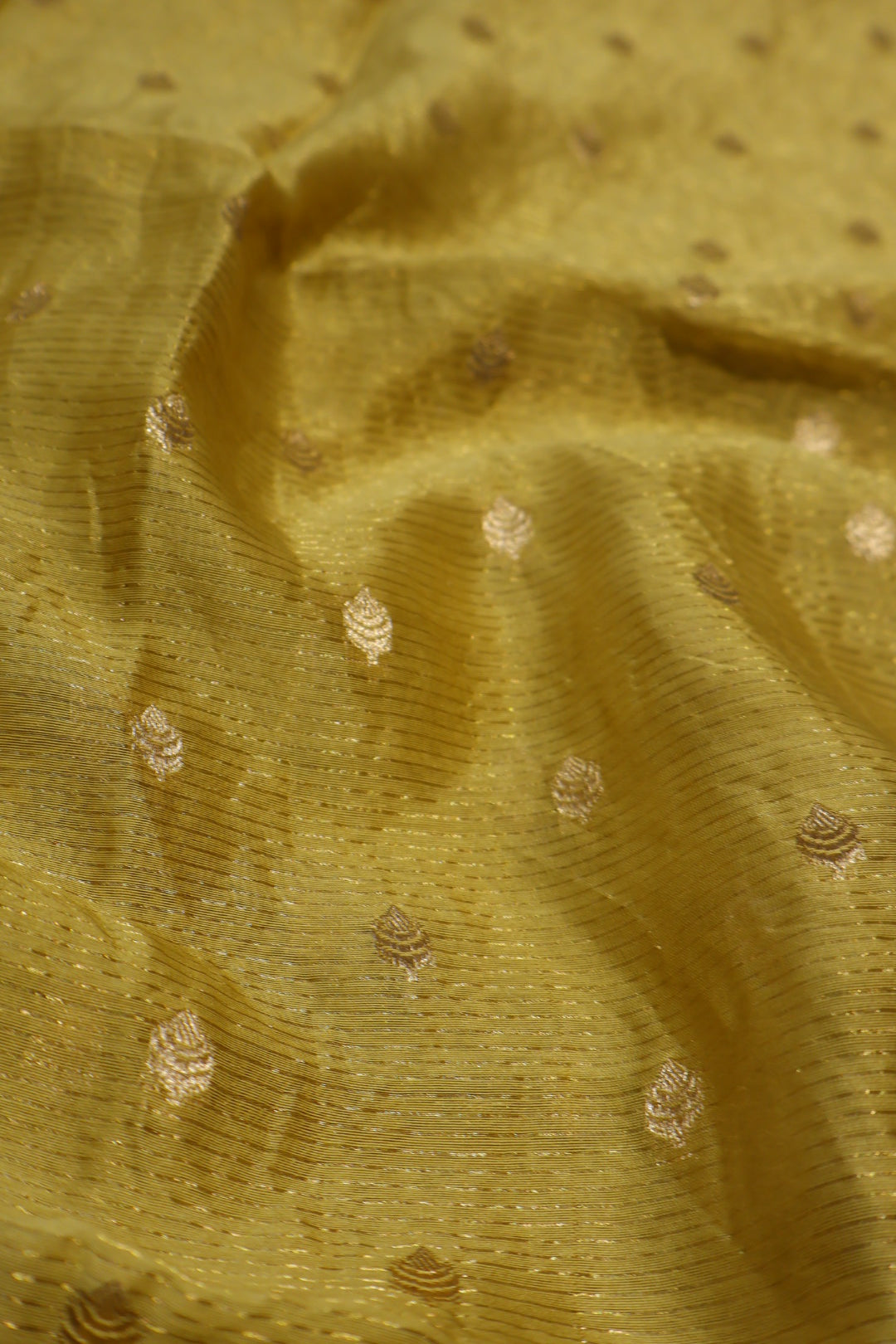 Olive Green Pure Chanderi Silk Woven Unstitched Suit Set With Pure Chanderi Silk Sona Roopa Woven Dupatta The Banarasee Aura