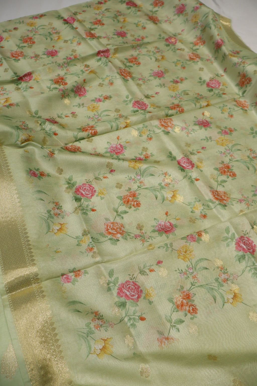 Mint Green Banarasi Silk Blend  Woven Unstitched Suit Set With Chanderi Woven Dupatta The Banarasee Aura