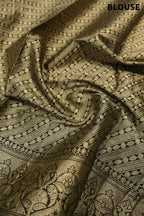 Black Chanderi Silk Banarasi Zari Weaved Saree With Blouse The Banarasee Aura