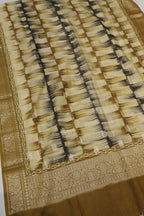 Mustard Olive Banarasi Pure Chanderi Silk Hand Blocked and Woven Unstitched Suit Set With Pure Chanderi Silk Hand Blocked Woven Dupatta The Banarasee Aura