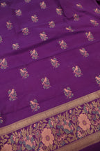 Purple Cotton Silk Meenakari Woven Unstitched Banarasi Suit Set The Banarasee Aura