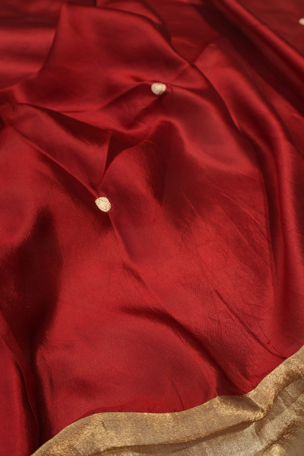 Red Pure Banarasi Raw Mango Unstitched Suit Set With Pure Raw Mango Dupatta The Banarasee Aura