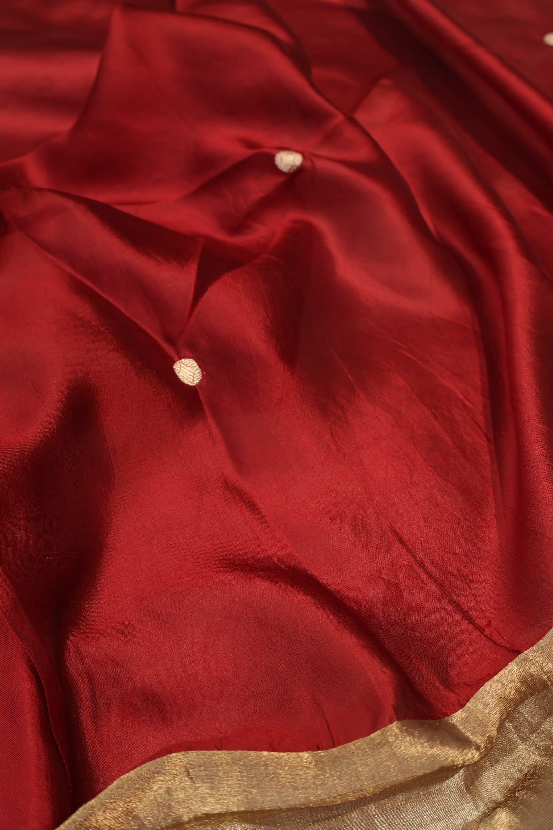 Red Pure Banarasi Raw Mango Unstitched Suit Set With Pure Raw Mango Dupatta The Banarasee Aura