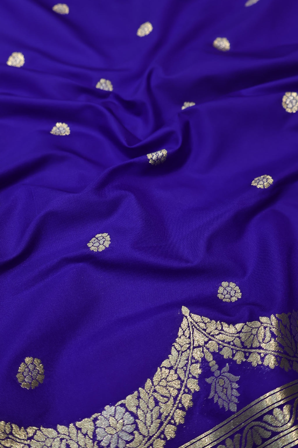 Royal Blue Katan Silk Sona Roopa Woven Unstitched Banarasi Suit Set