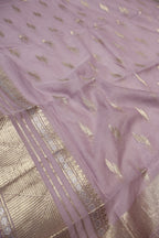 Purple Banarasi Pure Chanderi Silk Woven Unstitched Suit Set With Pure Chanderi Silk Sona Roopa Woven Dupatta The Banarasee Aura