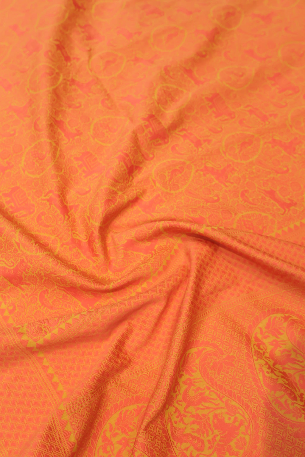 Mustard Cotton Silk Resham Woven Unstitched Banarasi Suit Set