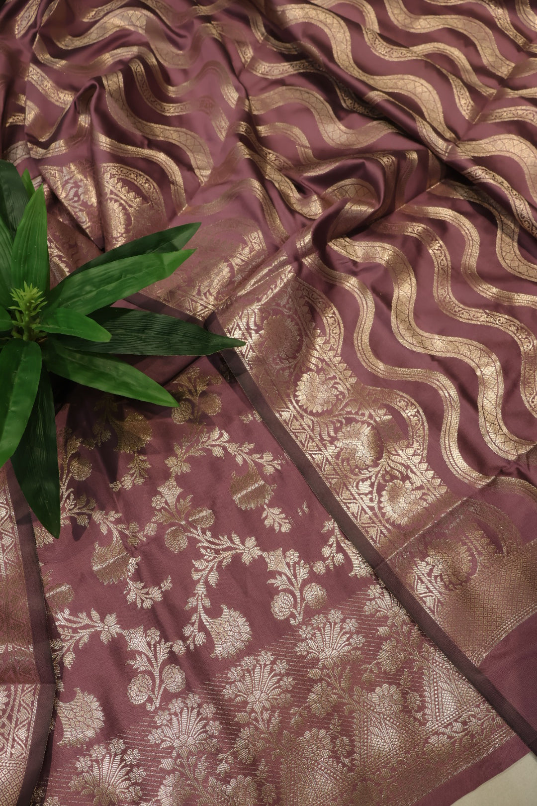 Wine Katan Silk Woven Unstitched Banarasi Suit Set The Banarasee Aura