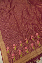 Wine Cotton Silk Meenakari Woven Unstitched Banarasi Suit Set The Banarasee Aura