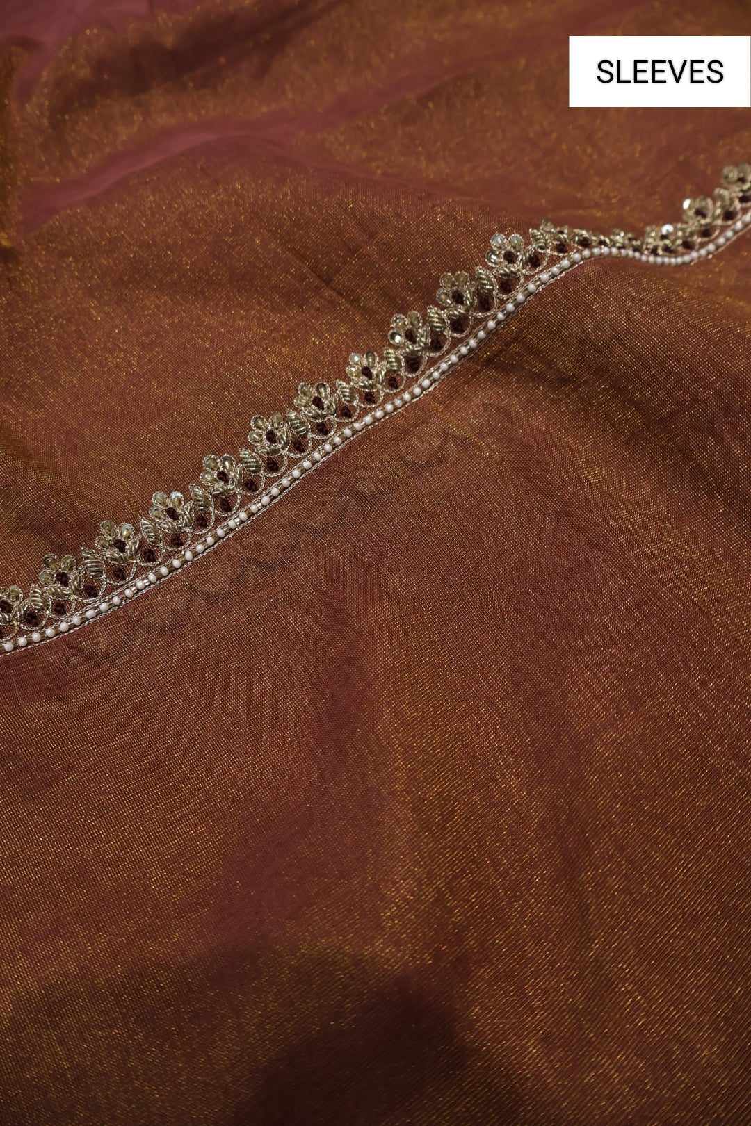 Rose Brown Banarasi Pure Tissue Silk Hand Embroidered Unstitched Suit Set with Pure Tissue Kora Stripes Dupatta The Banarasee Aura