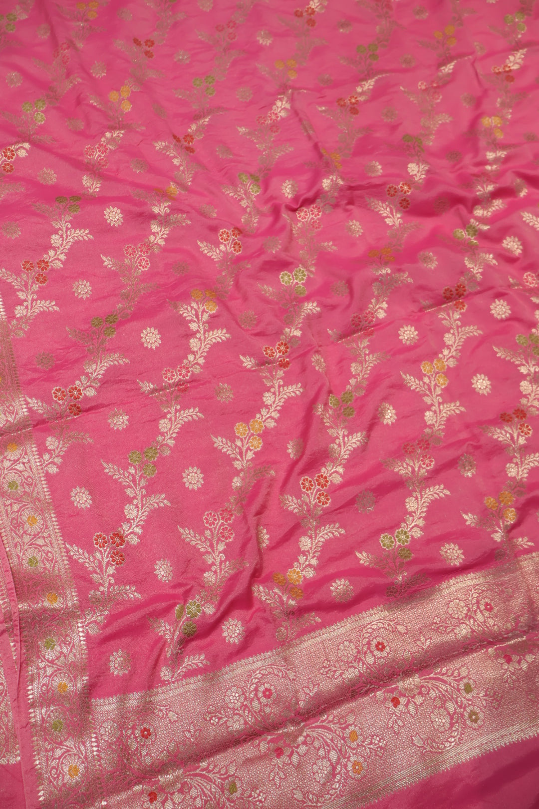 Pink Satin Silk Tilfi Meenakari Woven Unstitched Banarasi Suit Set The Banarasee Aura
