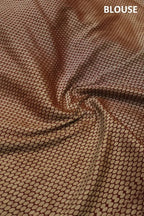 Peach Pure Mal Chanderi Banarasi Golden Zari Weaved Saree With Blouse The Banarasee Aura