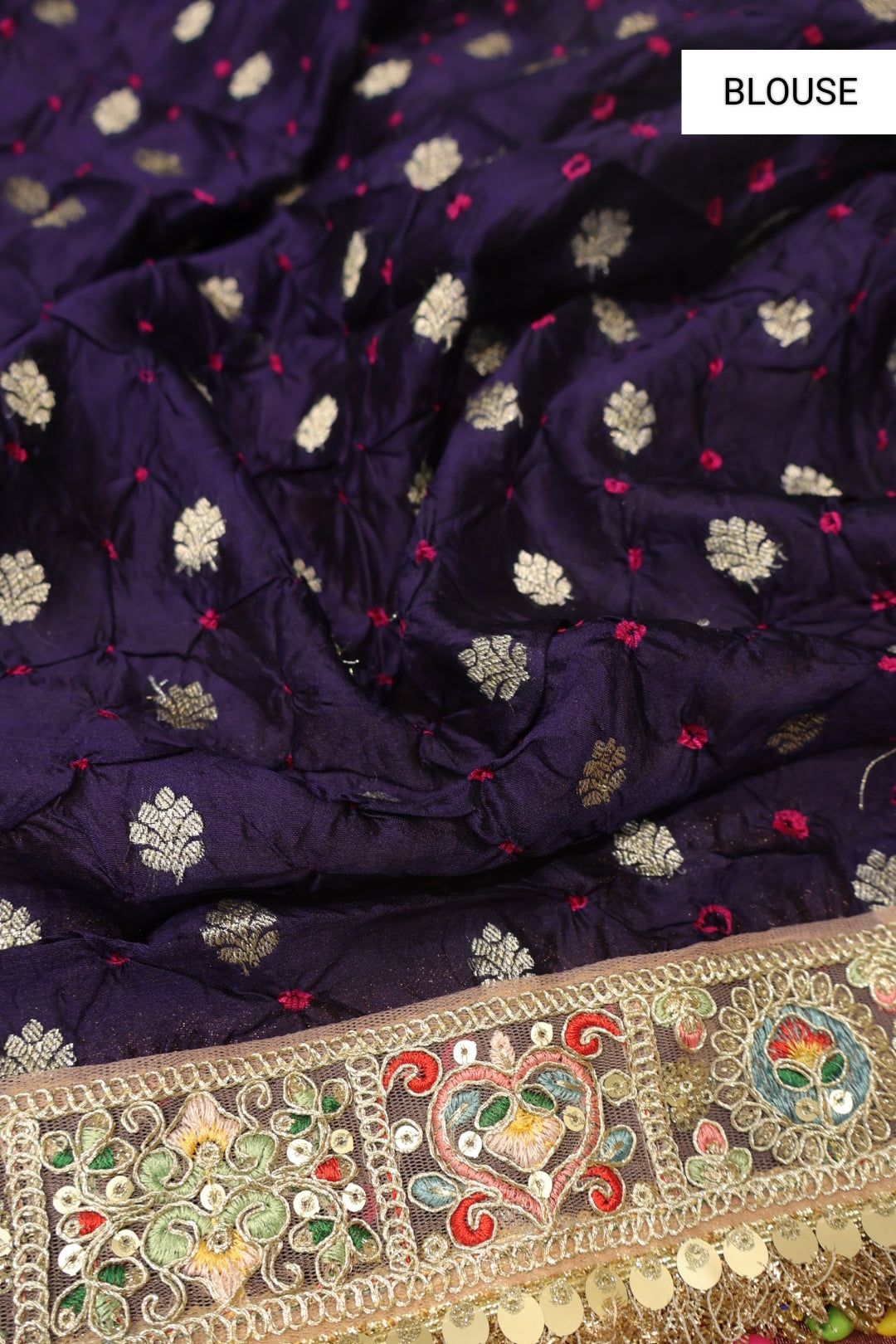 Pink Pure Banarasi Tissue Silk Saree With Contrast Bandhej Blouse The Banarasee Aura