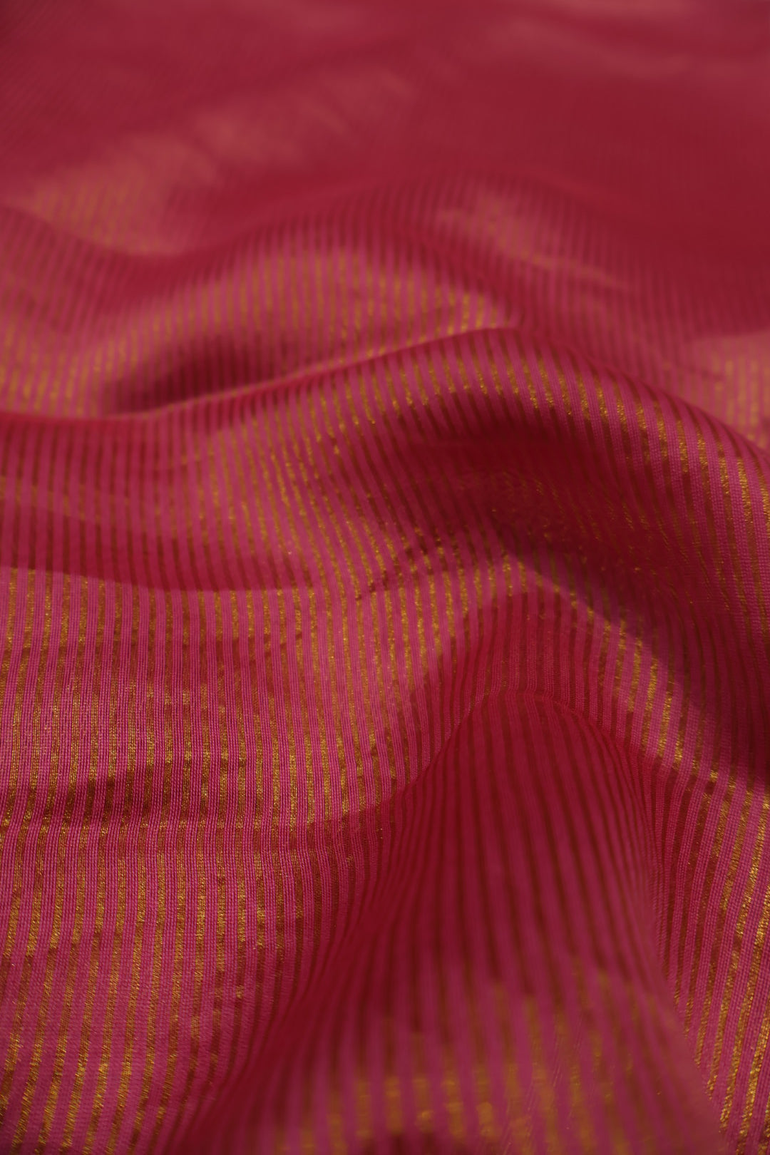 Hot Pink Banarasi Pure Tissue Hand Embroidered Unstitched Suit Set with Pure Tissue Stripes Dupatta The Banarasee Aura