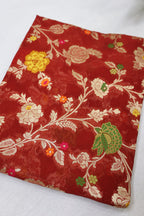 Red Banarasi Georgette Meenakri Woven Unstitched Suit Set With Georgette Meenakari Woven Dupatta The Banarasee Aura