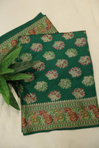Bottle Green Russian Silk Banarasi Golden Zari with Tilfi Meenakari Weaved Saree With Blouse The Banarasee Aura