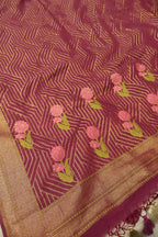 Wine Cotton Silk Meenakari Woven Unstitched Banarasi Suit Set The Banarasee Aura