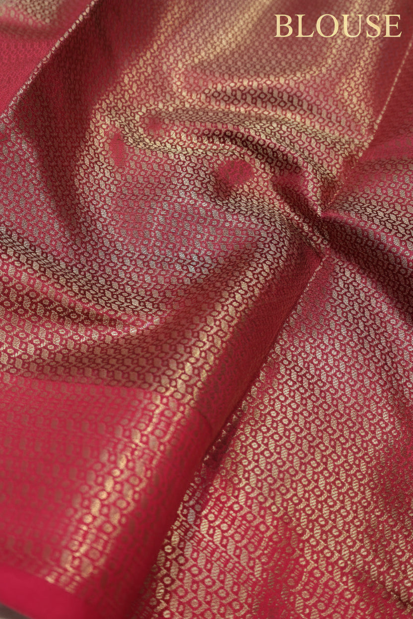 Teal Blue Banarasi Katan Silk Golden Zari with Tilfi Meenakari Weaved Saree With Blouse The Banarasee Aura