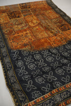 Black Chanderi Embroidered Unstitched Suit Set With Chanderi Digital Printed Dupatta The Banarasee Aura