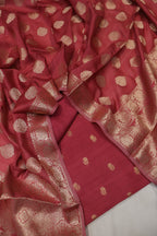 Maroon Banarasi Pure Moonga Silk Woven Unstitched Suit Set With Pure Moonga Silk Woven Dupatta The Banarasee Aura