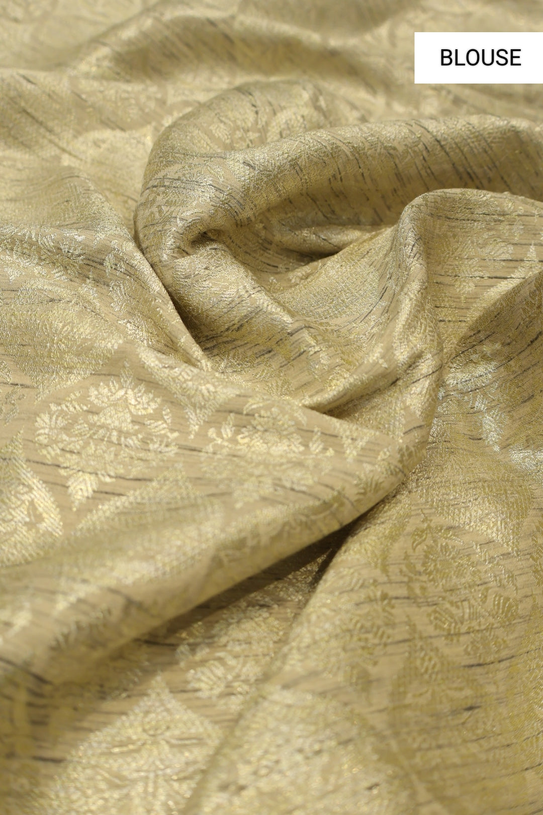 Antique Golden Pure Banarasi Tissue Silk Saree With Contrast Brocade Blouse The Banarasee Aura