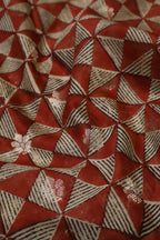 Red Banarasi Pure Chanderi Silk Hand Blocked and Woven Unstitched Suit Set With Pure Chanderi Silk Hand Blocked Woven Dupatta The Banarasee Aura