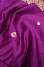 Royal Purple Pure Banarasi Chiniyal Silk Unstitched Suit Set With Pure Khadi Georgette Bandhej Dupatta The Banarasee Aura