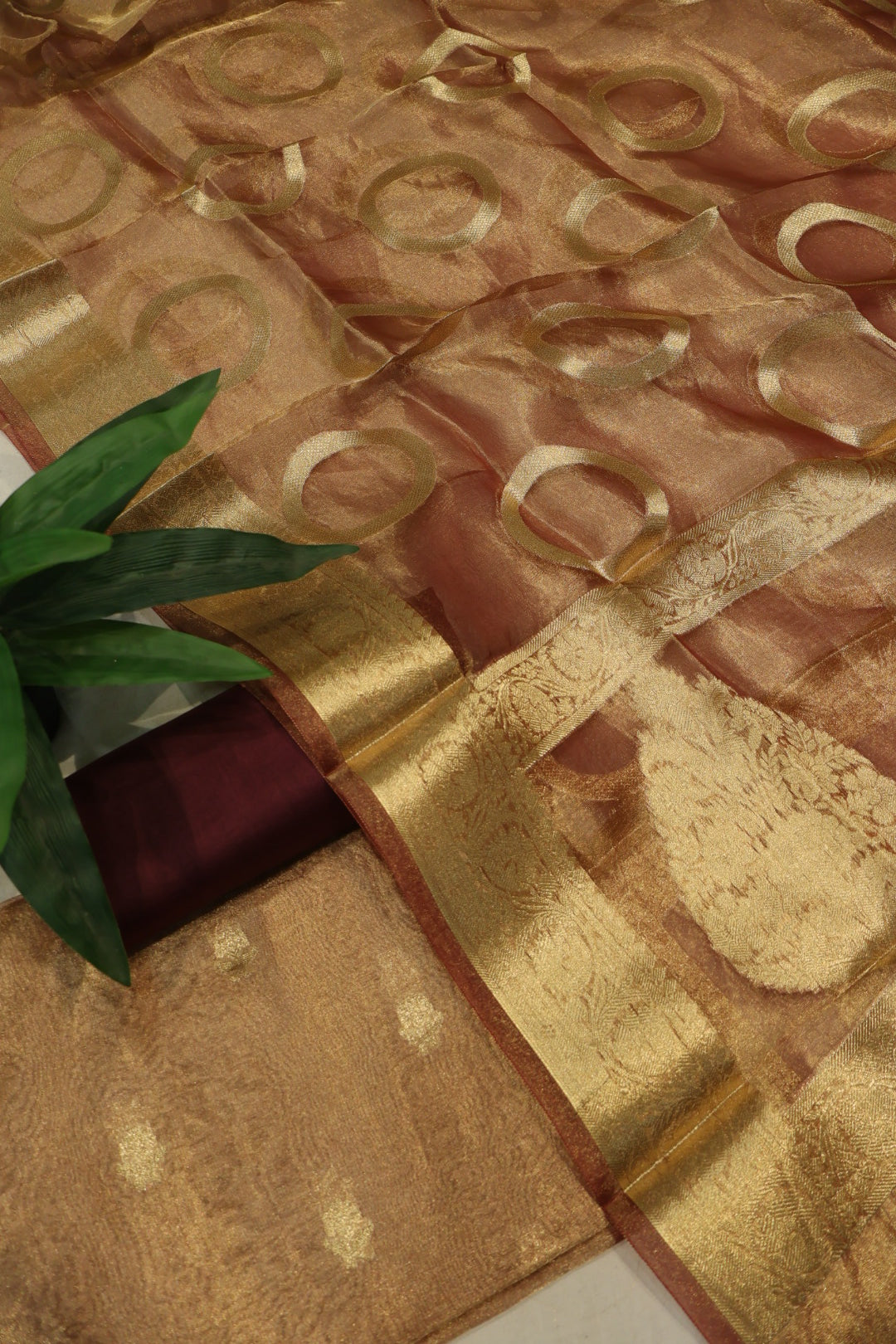 Magenta Golden Banarasi Pure Tissue Silk Woven Unstitched Suit Set With Pure Tissue Silk Woven Dupatta The Banarasee Aura