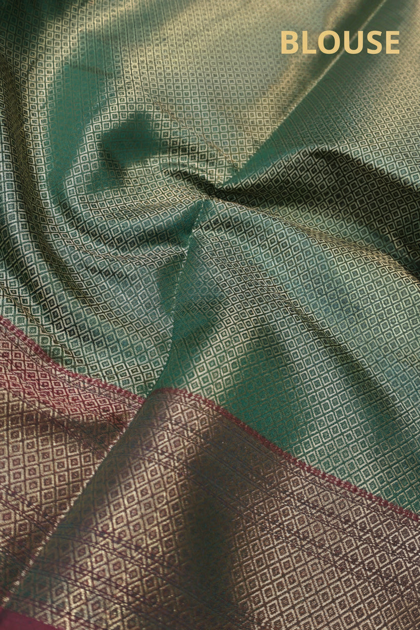 Maroon Banarasi Katan Silk Golden Zari with Tilfi Meenakari Weaved Saree With Blouse The Banarasee Aura