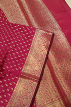 Rani Pink Chanderi Silk Banarasi Zari Weaved Saree With Blouse The Banarasee Aura