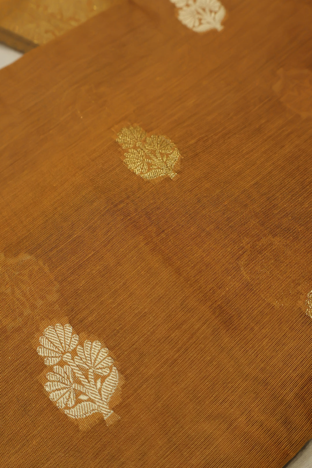 Mustard Yellow Cotton Silk Meenakari Woven Unstitched Banarasi Suit Set The Banarasee Aura