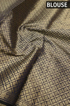 Navy Blue Chanderi Silk Banarasi Zari Weaved Saree With Blouse The Banarasee Aura