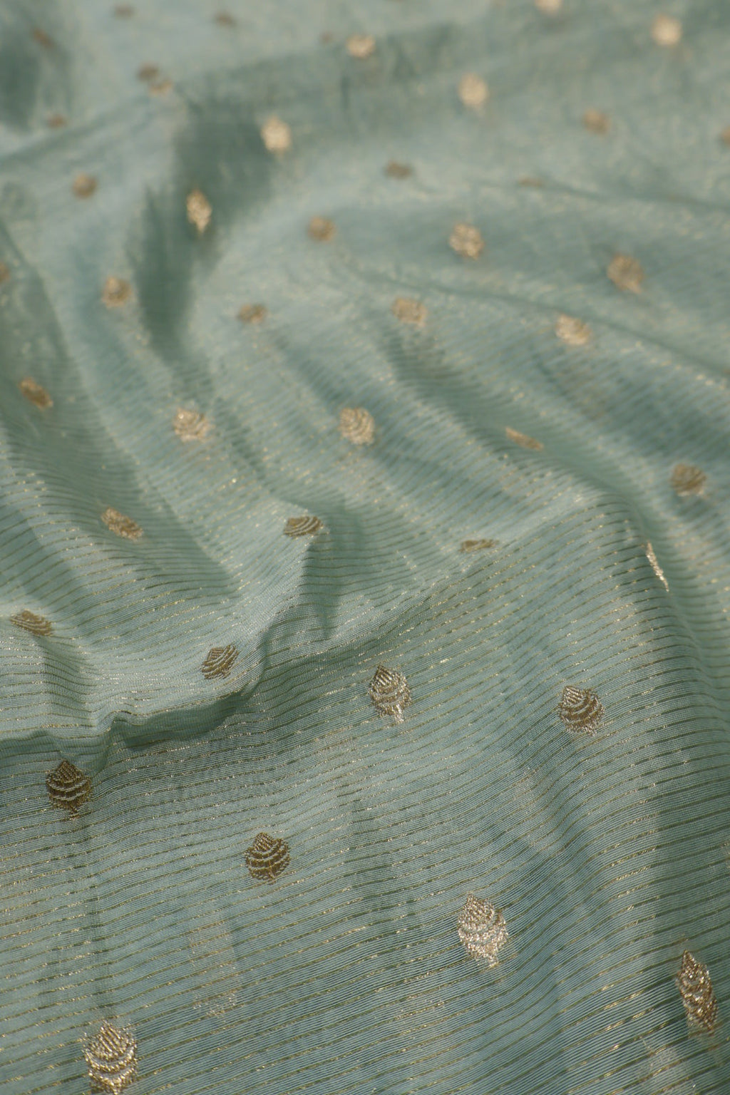 Sea Green Banarasi Pure Chanderi Silk Woven Unstitched Suit Set With Pure Chanderi Silk Sona Roopa Woven Dupatta The Banarasee Aura